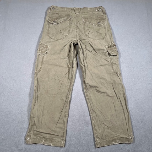 Vintage‎ Old Navy Cargo Pants Mens 31x28 Olive Green Military Utility Y2K - Picture 2 of 11